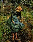 Camille Pissarro Young Peasant Girl with a Stick painting